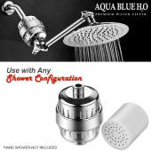 AQUA BLUE H20 HIGH OUTPUT LUXURY 3 STAGE SHOWER FILTER HIGH QUALITY SYSTEM