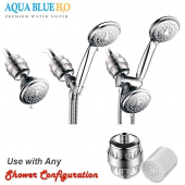 AQUA BLUE H20 HIGH OUTPUT LUXURY 3 STAGE SHOWER FILTER HIGH QUALITY SYSTEM