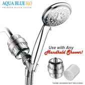 AQUA BLUE H20 HIGH OUTPUT LUXURY 3 STAGE SHOWER FILTER HIGH QUALITY SYSTEM