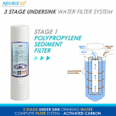 Undersink Untreated Water Filter System with Ceramic -PP- Carbon 3 Stage