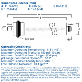 Dow Filmtec Reverse Osmosis Membrane 24 GPD TW30-1812-24