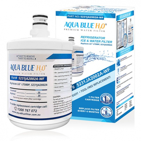 LG 5231JA2002A - Compatible Refrigerator Water and Ice Filter by AQUA BLUE H20  Water Filter