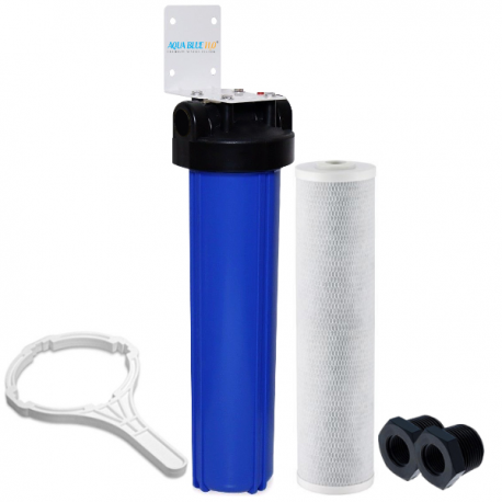 20 Inches Big Blue Housing with Presser Relief Button, 10 Micron CTO Carbon Block Filter