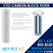20 Inches Big Blue Housing with Presser Relief Button, 10 Micron CTO Carbon Block Filter