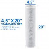 20 Inches Big Blue Housing with Presser Relief Button, 10 Micron CTO Carbon Block Filter