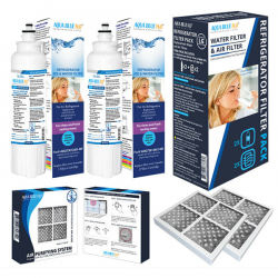2X LG LT800P Replacement Water Filter with 2X LG LT120F Replacing Air Filter - Refrigerator Filter Pack