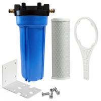10 Inch Big Blue Housing with Presser Relief Button, 10 Micron CTO Carbon Block Filter