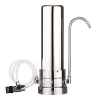 Stainless Steel Counter Top Drinking Water Filter System with Omnipure OMB934 1 Micron Carbon Block
