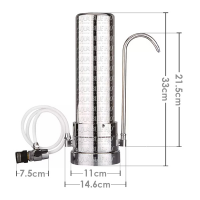 Stainless Steel Counter Top Drinking Water Filter System with Omnipure OMB934 1 Micron Carbon Block