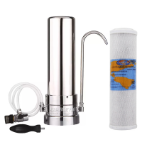 Stainless Steel Counter Top Drinking Water Filter System with Omnipure OMB934 10 Micron Carbon Block
