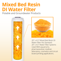 20″ x 4.5″ Mixed Bed Resin DI Water Filter