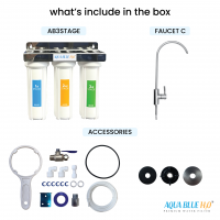Undersink Untreated Water Filter System with Ceramic -PP- Carbon 3 Stage