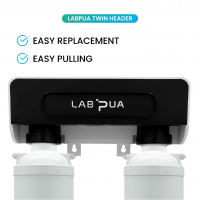 Lab Pua Twin Header Series 5um Carbon Block with 1um Scale Inhibitor 15"L