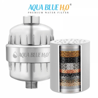 AQUA BLUE H20 HIGH OUTPUT LUXURY 3 STAGE SHOWER FILTER HIGH QUALITY SYSTEM